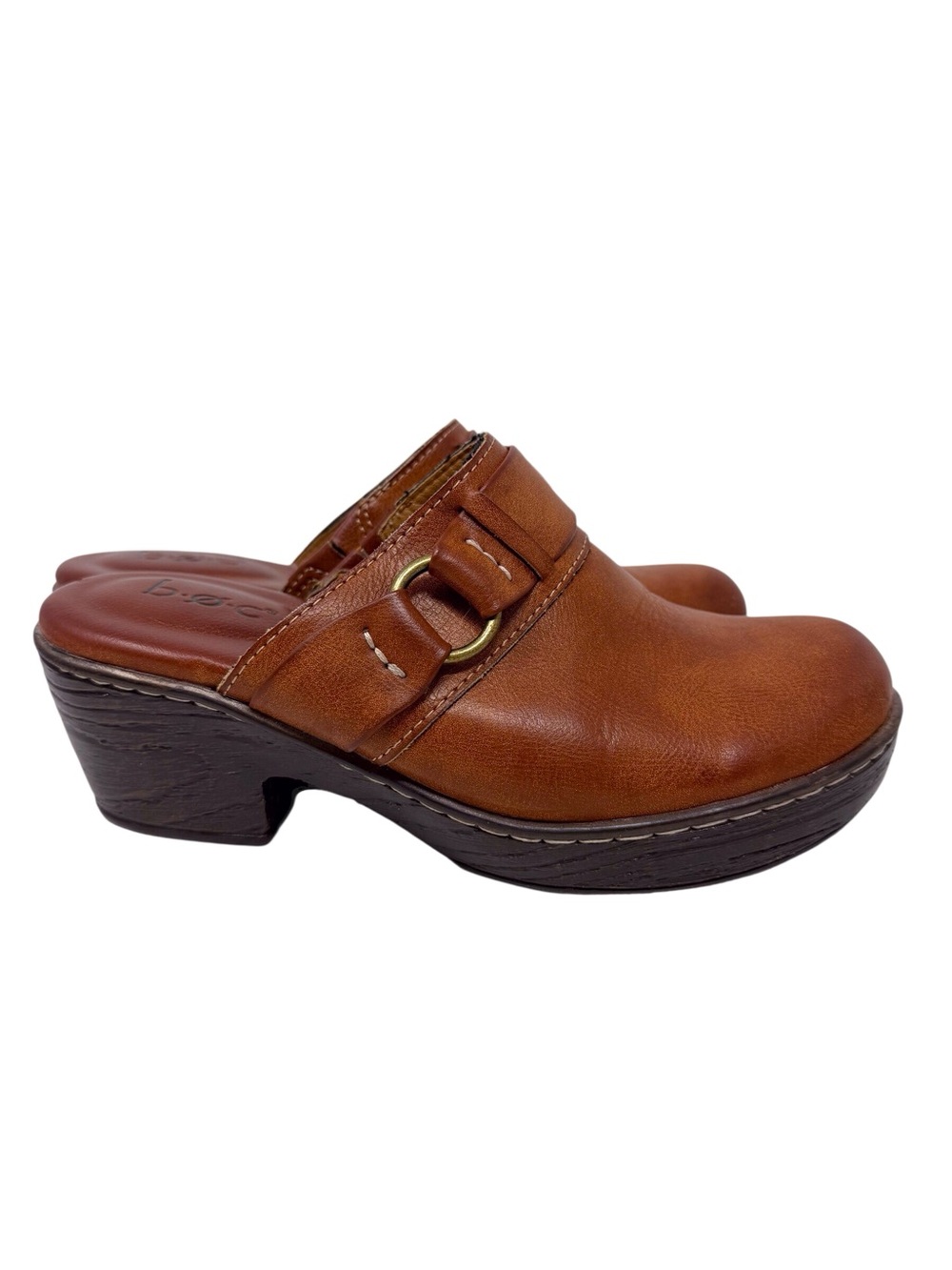 Born Concepts Women's Tan Slip-On block heeled Clog/mules size 6M EUC